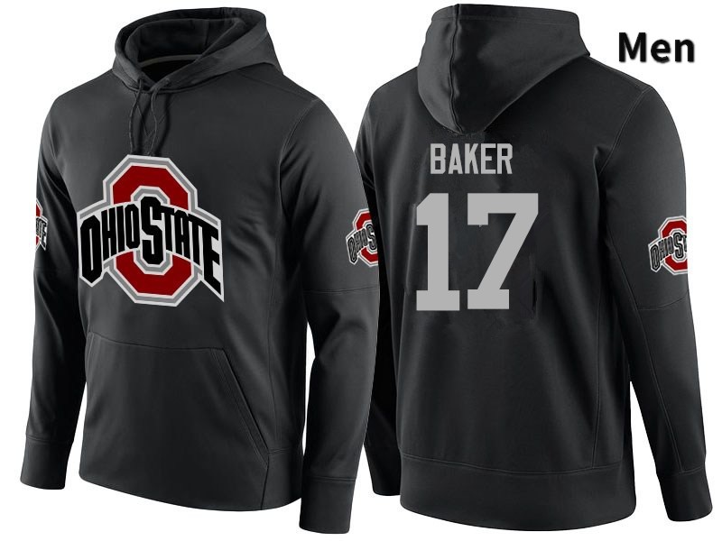 Ohio State Buckeyes Jerome Baker Men's #17 Black Name Number College Football Hoodies